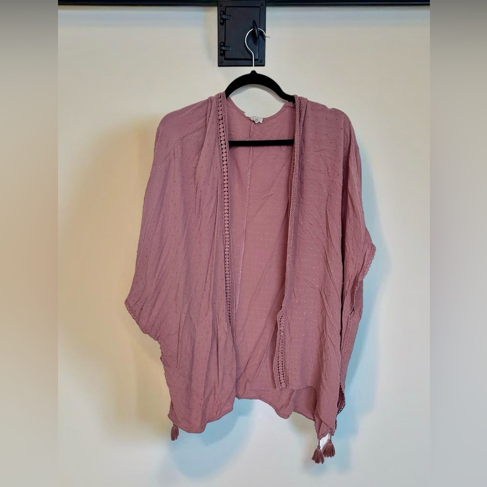 Maurice’s Dusty Rose Boho Kimono Cardigan